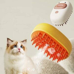Electric Spray Steamy Cat Dog Hair Brush 3 In 1 Dog Steamer Brush Floating Hair Brush Massage Pet Grooming Cat Hair Comb