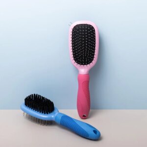 2 IN 1 Pet Brush Cat Hair Removal Massage Slicker Brush Double Side Pet Grooming Comb