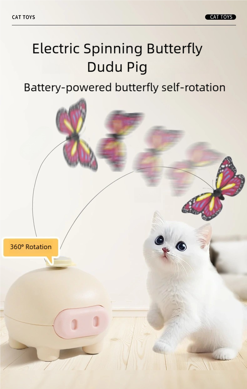 Electric Rotating Butterfly Pig toy