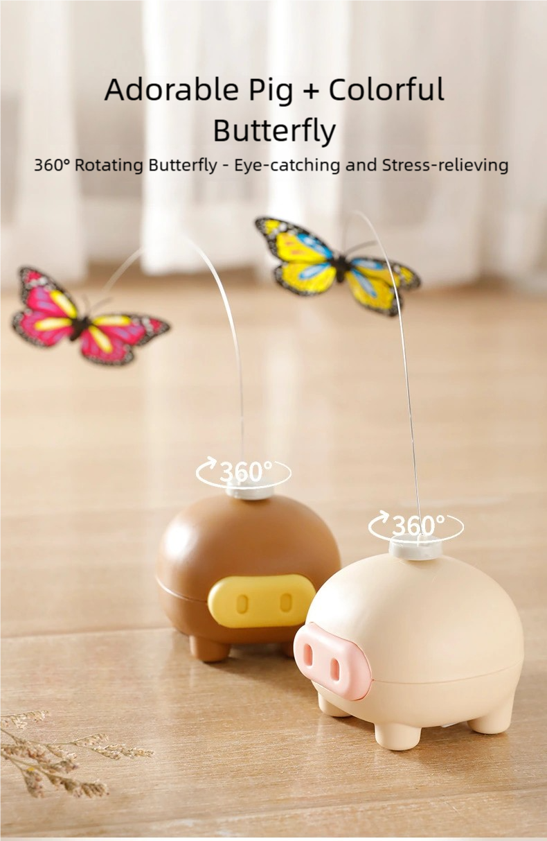 Electric Rotating Butterfly Pig toy