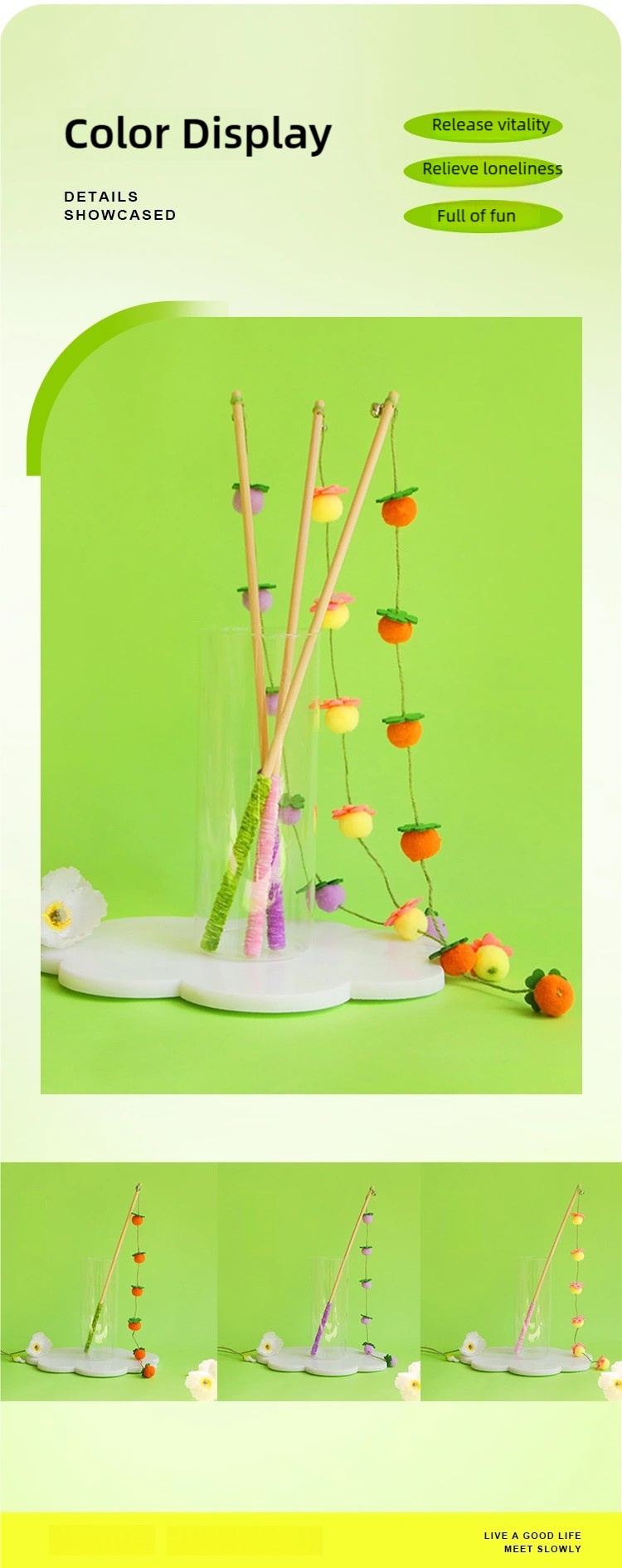  Fruit Cat Teaser Wand
