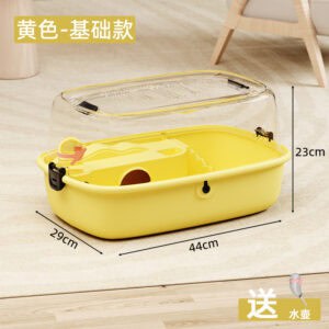 Jaula grande de lujo para hámster, de acrílico transparente, abierta, para interiores, caja dorada, 1 unidad