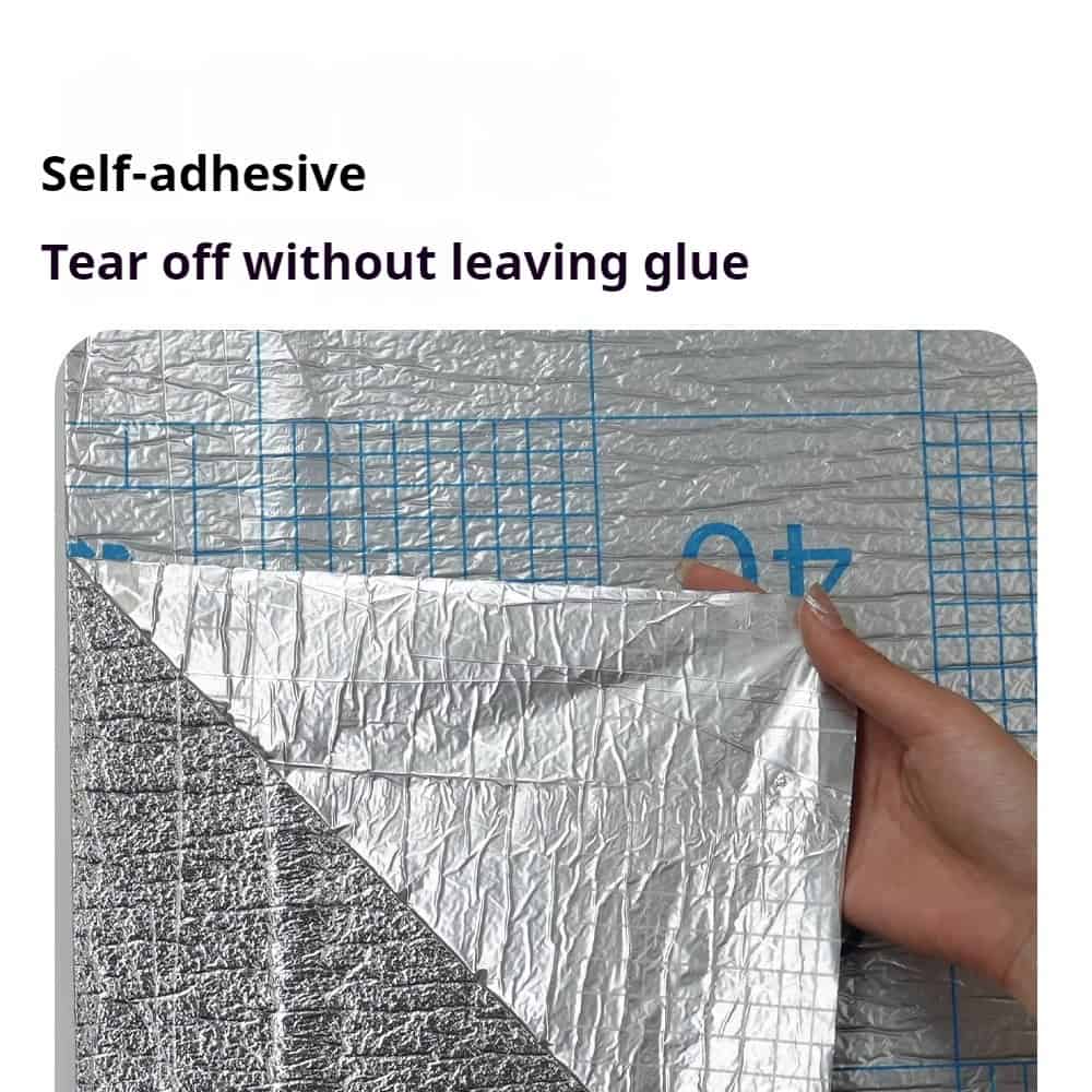 Hand lifts Cat Scratching Pad, showing grid backing; text says "Tear off without leaving glue.