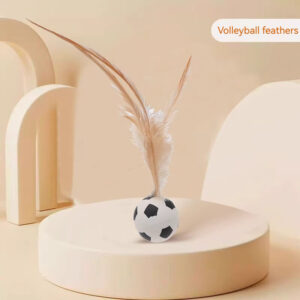 Cat Feather Ball Toy Interactive Cat Bouncy Ball