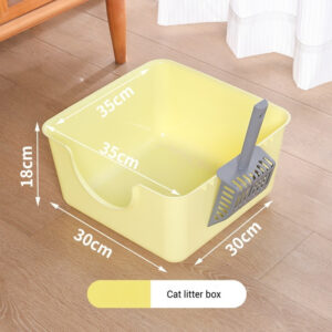 Cat Litter Box with Scoop Open Pet Litter Tray for Indoor Cats