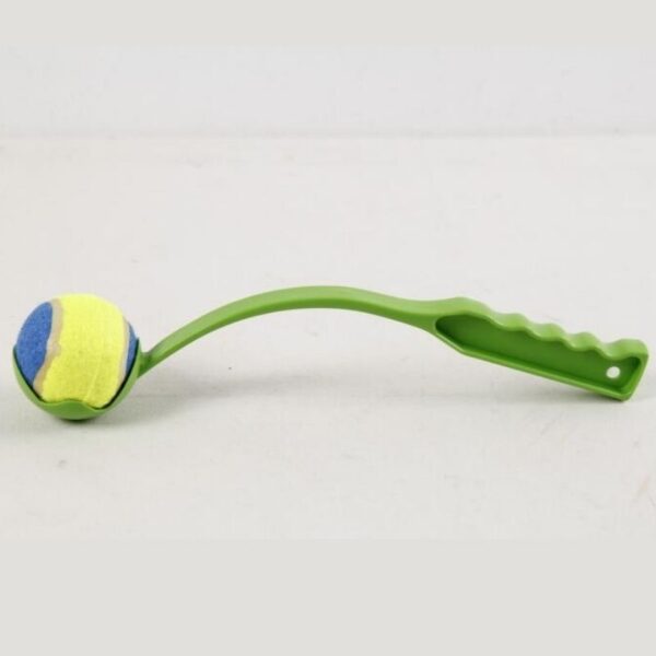 Durable tennis ball pick-up tool with a long handle for easy retrieval of tennis balls from courts, ideal for tennis players and coaches to save time and effort.