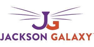 Un logotipo moderno y elegante para Jackson Galaxy con un elegante diseño "JG" con acentos de color morado y naranja, perfecto para fines de marca y marketing.