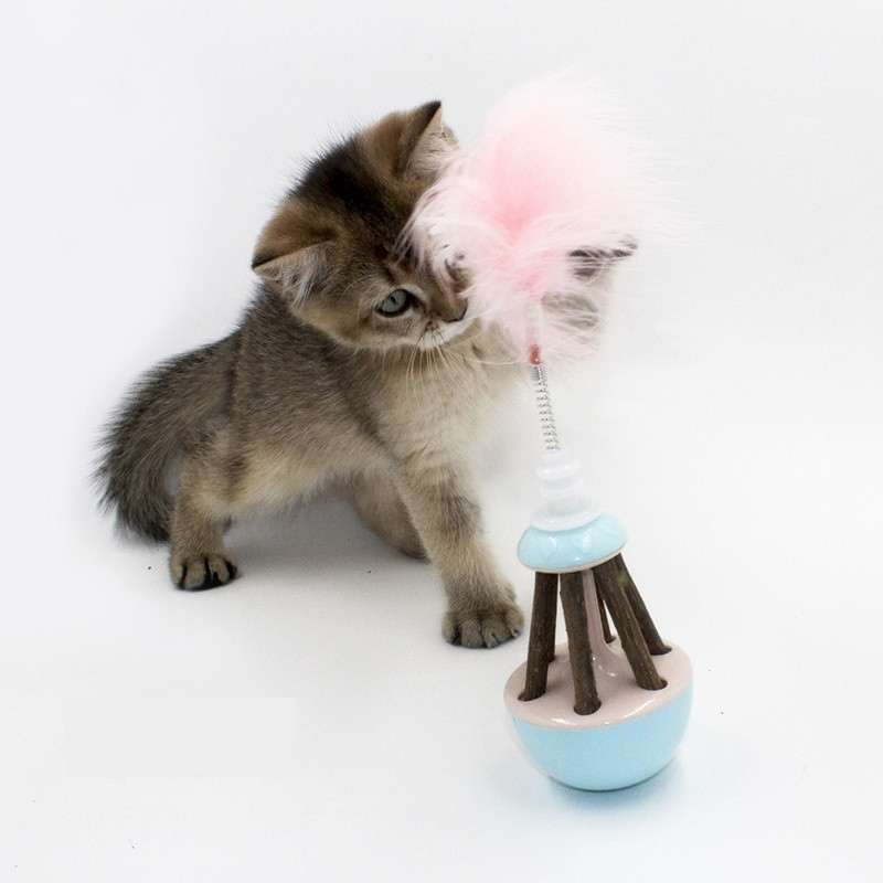 Cat Tumbler Toy Cat Interactive Feather Toys - Image 4