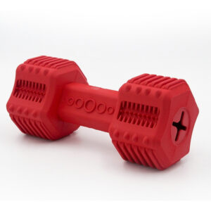 Dog Dumbbell Toy Food Dispensing Feeder Dental Dog Chew Toy