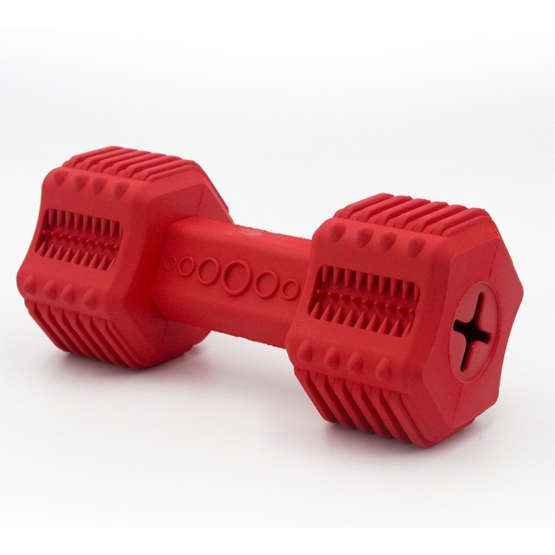 Dog Dumbbell Toy Food Dispensing Feeder Dental Dog Chew Toy