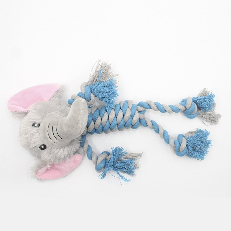 Dog Toy Plush With Rope Pet Teeth Cleaning Toys Cotton Rope Squeaky Toy - Image 2