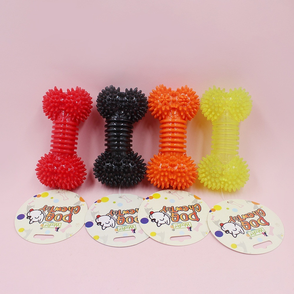 Colorful Dog Rubber Bone Toy Gnawsome Squeaker Dog Chew Toys - Image 3