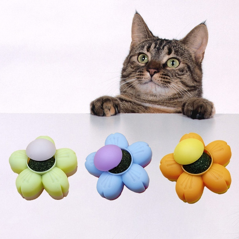 Catnip Wall Ball Flower Catnip Toys Cat Licking Mint Ball - Image 3
