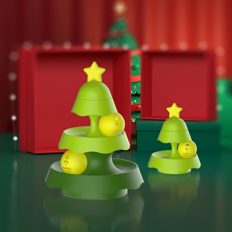 Christmas Tree Cat Toy Three Layer Track Ball Catnip Bell Ball – Bild 4