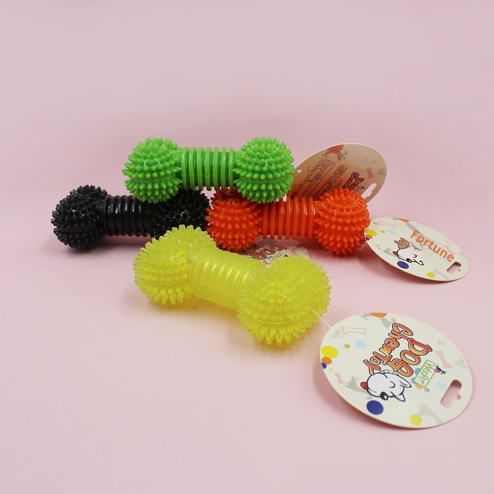 Colorful Dog Rubber Bone Toy Gnawsome Squeaker Dog Chew Toys - Image 4