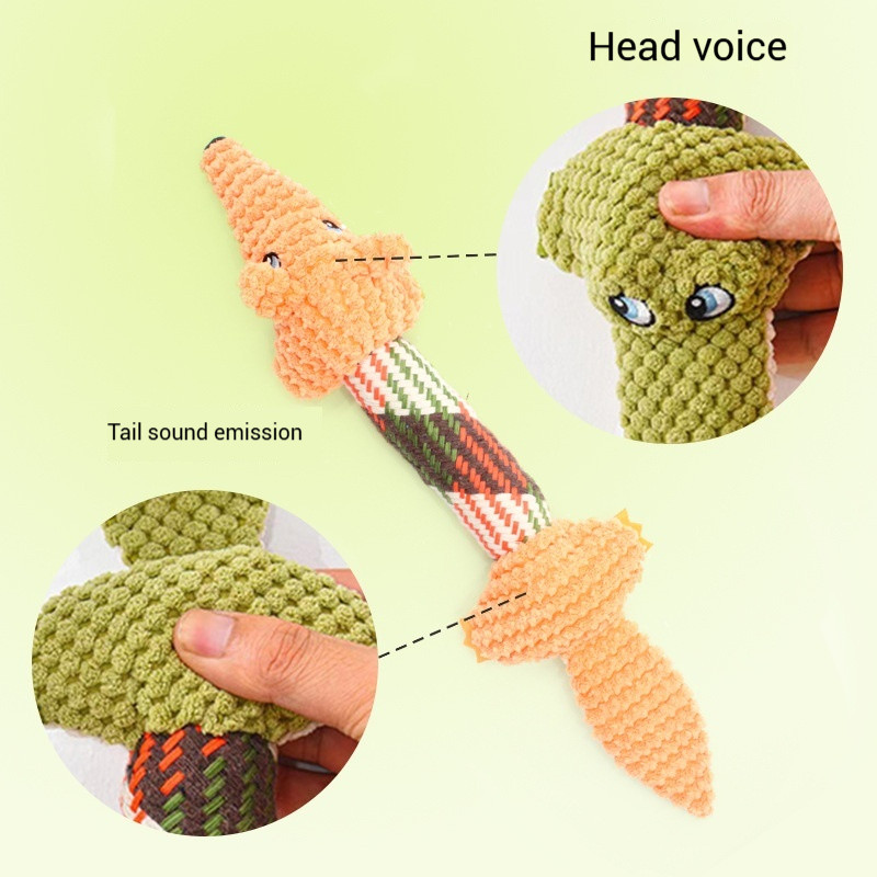 Dog Toy Plush With Rope Pet Teeth Cleaning Toys Cotton Rope Squeaky Toy - Image 8