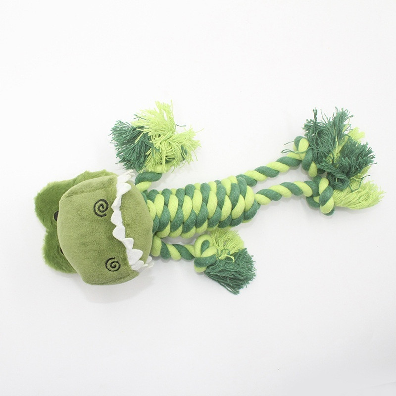 Dog Toy Plush With Rope Pet Teeth Cleaning Toys Cotton Rope Squeaky Toy - Image 3