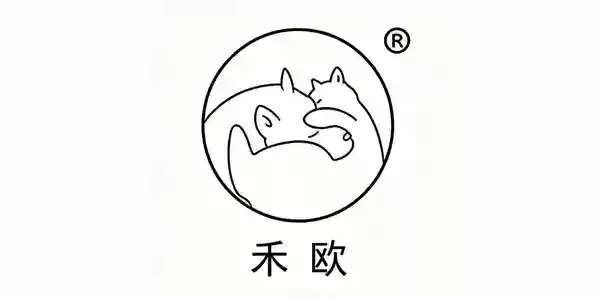 Logo featuring a minimalist line drawing of a dog within a circle, representing the HEOU brand, emphasizing pet care and dog-related products.