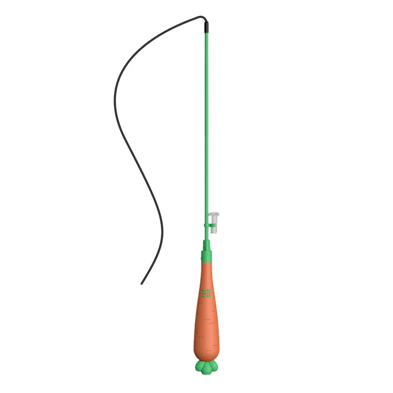 Wholesale 2-in-1 Carrot Laser Cat Teaser Wand with Fiber-Optic Tail