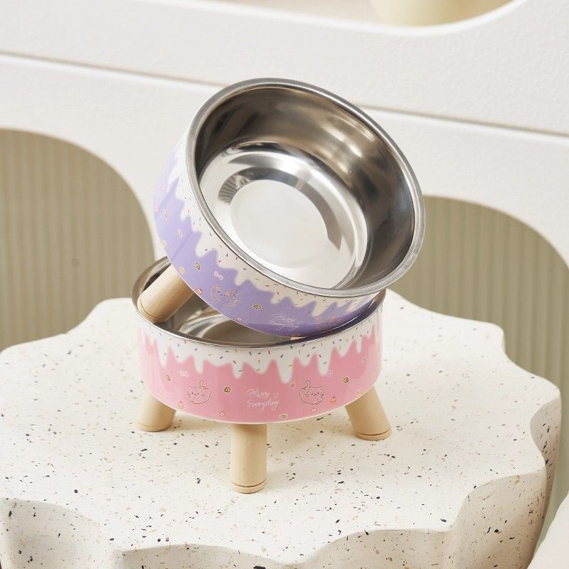 Wholesale Raised Stainless Steel Pet Bowl for Cats & Small Dogs