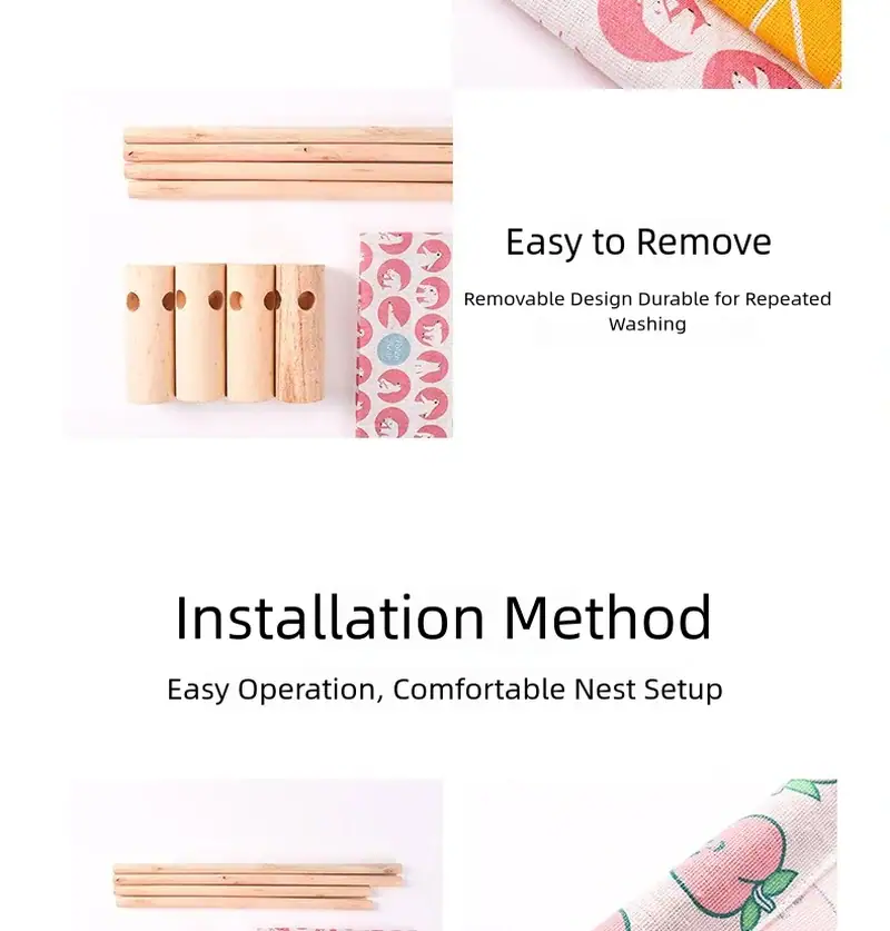 HEOU wooden bird nest kit featuring removable design for repeated washing and easy installation, ideal for bird enthusiasts and nature lovers.