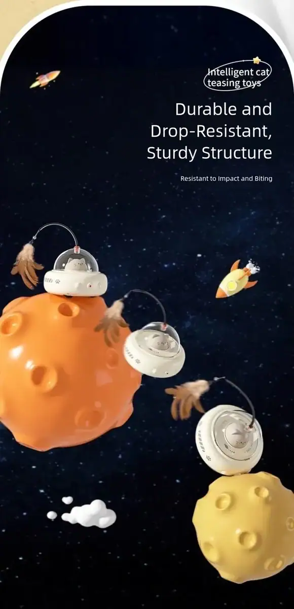 Durable and drop-resistant space-themed teasing toys with astronaut and planet designs, perfect for engaging children in imaginative play.